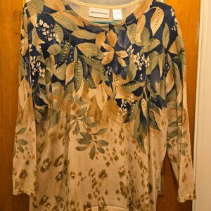 Alfred Dunner 3/4 sleeve Top (L)